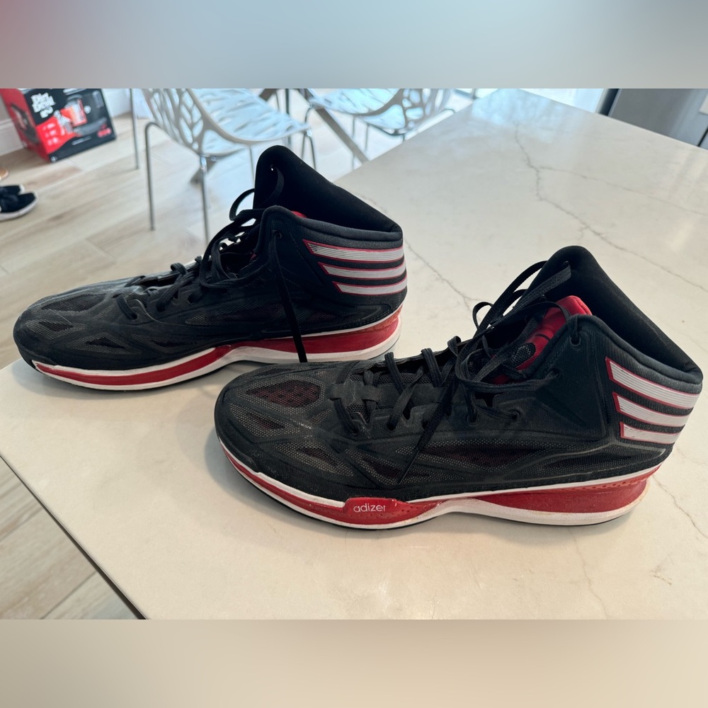 Adidas AdiZero Crazy Light Black/Red Size 13